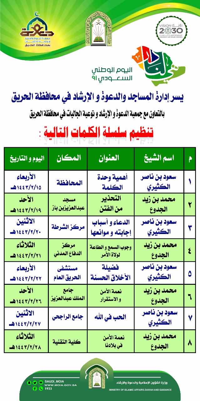 محافظ الحريق يدشن برامج الشؤون الإسلامية بمناسبة اليوم الوطني _(1)_.jpg