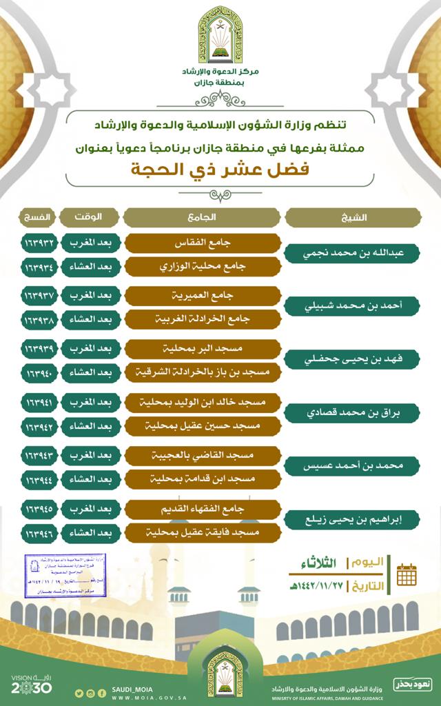 فضل عشر ذي الحجة برنامجاً دعوياً لإسلامية جازان.jpeg